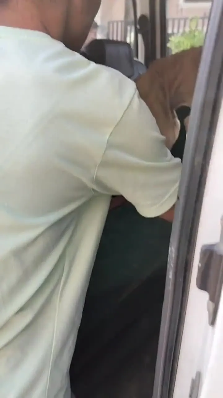 A hug at the gate